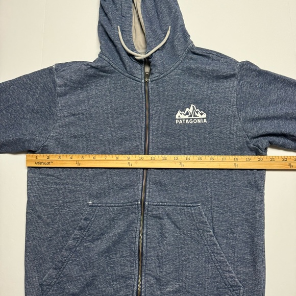 Patagonia Fitz Roy Scope French Terry Full-zip Hoody In Blue Size: S (Flaws) - Picture 8 of 14